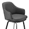 Armen Living Brigden Gray Faux Leather and Black Metal Swivel 26" Counter Stool LCBRBABLGR26 - alternate 8